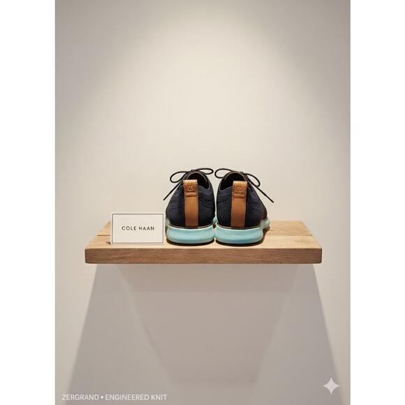 Cole Haan Zerogrand Stitchlite Blue Oxfords Sz. 10 - Picture 4 of 6